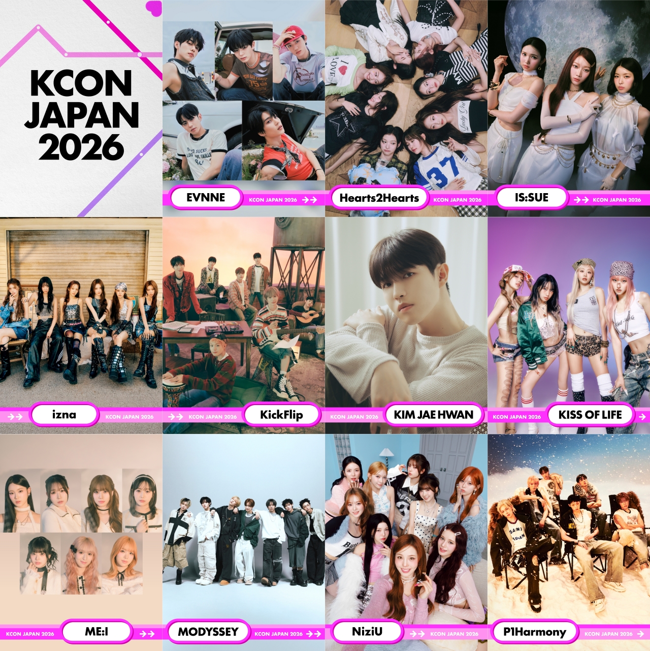 ＜KCON JAPAN 2026＞ グローバルで活躍するアーティスト含む ラインナップ第2弾、計11組を追加発表！